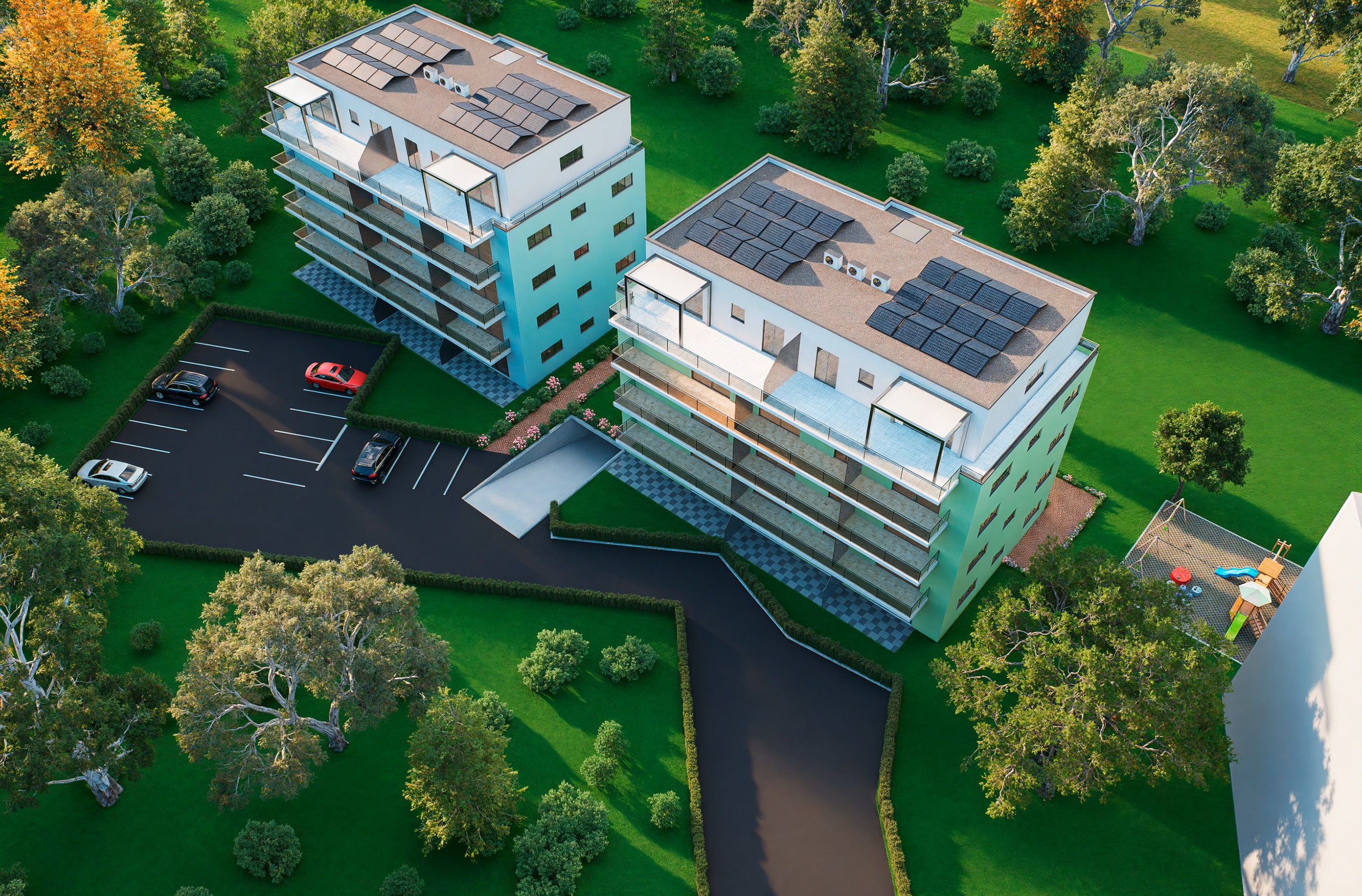 4 appartements de 2.5 pièces